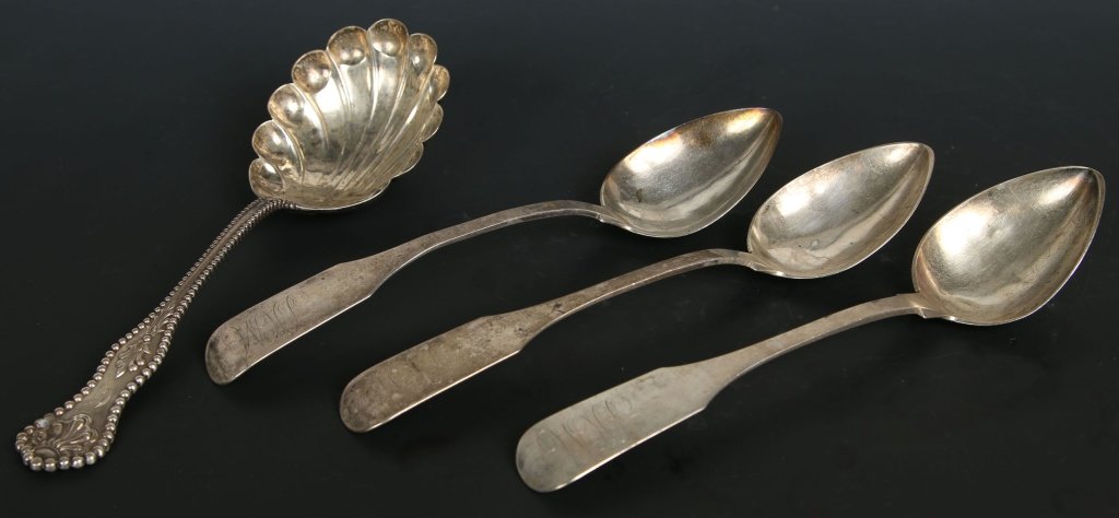 FIDDLE PATTERN 800 SILVER SPOONS SIGNED WILKENS (1 of 8)