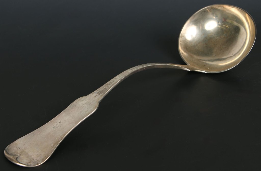 COIN SILVER PUNCH LADLE SIGNED E.D. KINSEY (1 of 6)