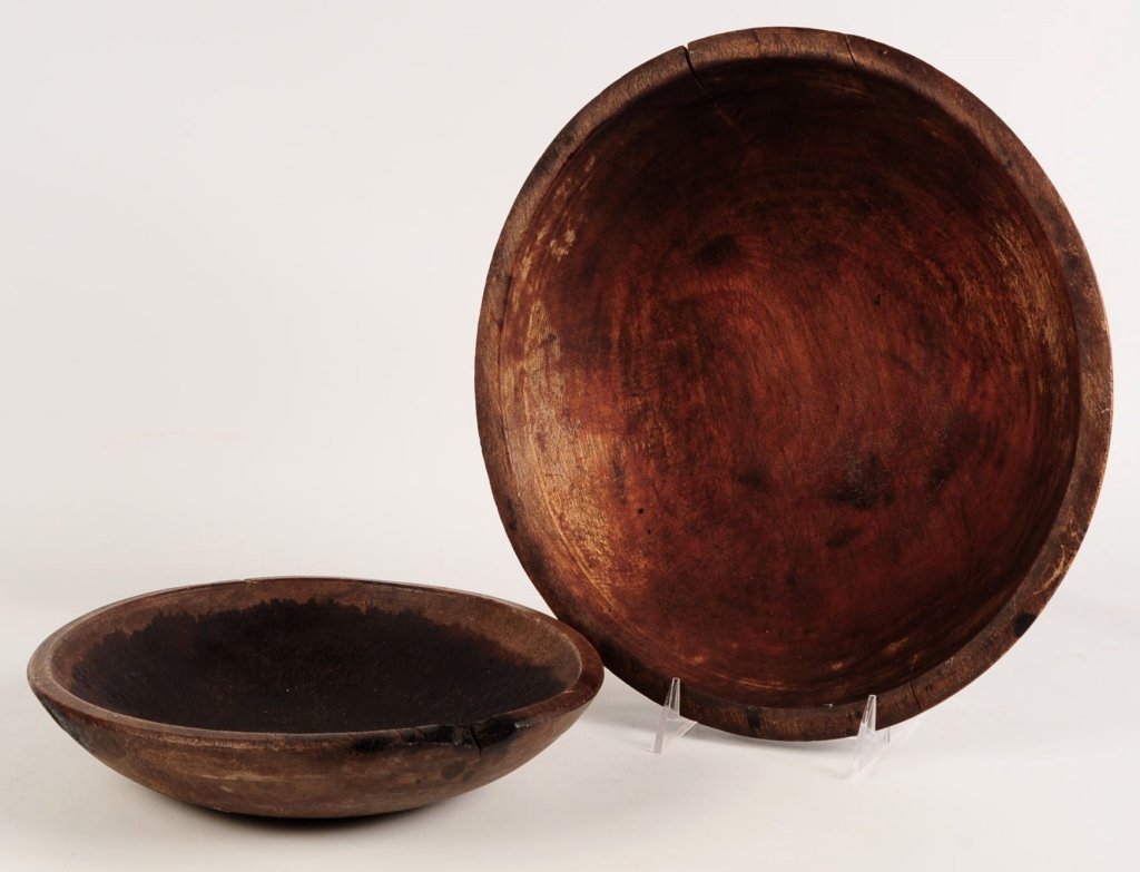 TWO 19TH C. AMERICAN MAPLE BOWLS (1 of 10)