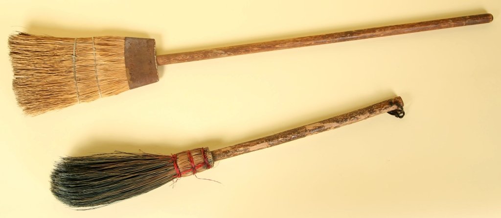 TWO PRIMITIVE BROOMS (1 of 8)