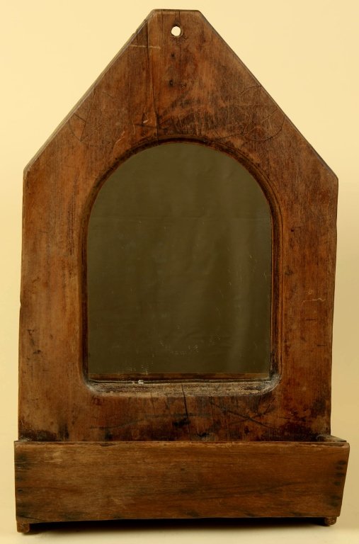 19TH C. WALL BOX WITH MIRROR (1 of 7)