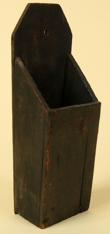 19TH C. AMERICAN WALL MOUNT PIPE BOX - OLD GREEN PAINT (1 of 6)