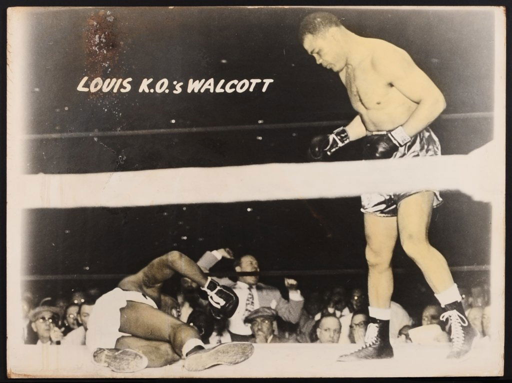HAND COLORED PHOTO OF BOXERS LOUIS - WALCOTT (1 of 2)