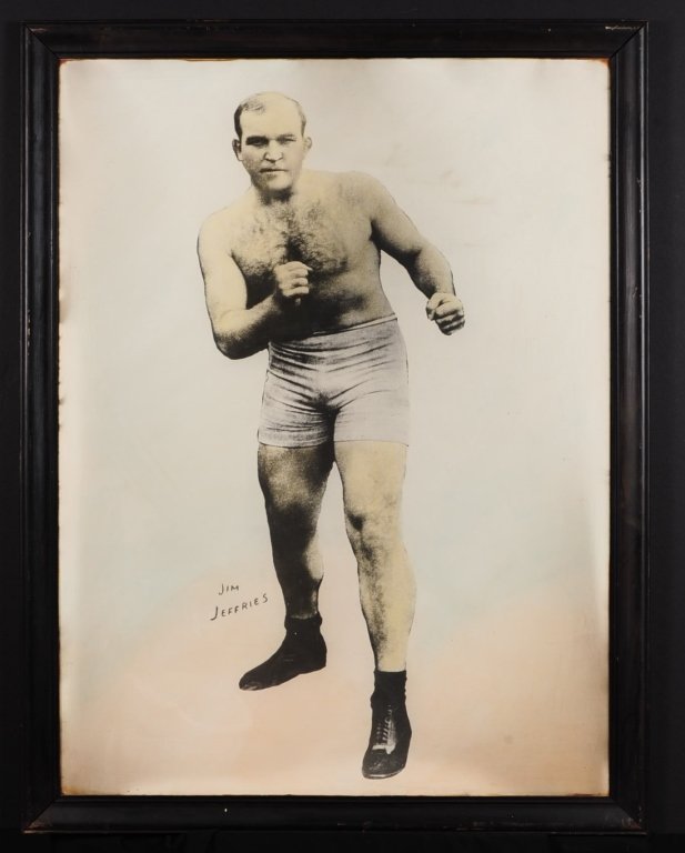 C. 1940 HAND COLORED PHOTO OF BOXER JIM JEFFRIES (1 of 2)