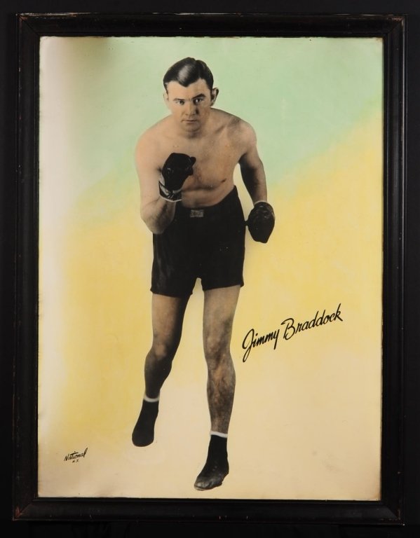 C. 1940 HAND COLORED PHOTO OF BOXER JIMMY BRADDOCK (1 of 2)