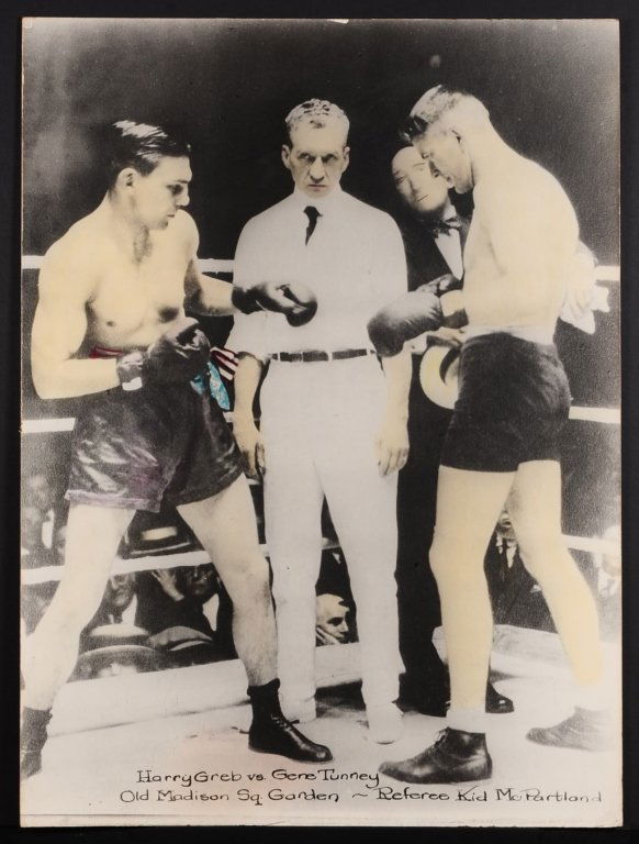 C. 1940 HAND COLORED PHOTO OF BOXERS GREB VS. TUNNEY (1 of 2)