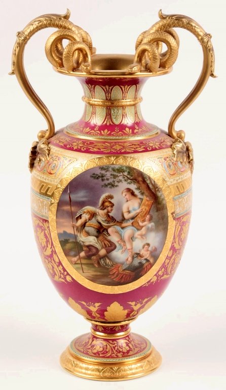 A FINE 19TH C. KPM PORCELAIN BOLTED URN (1 of 10)