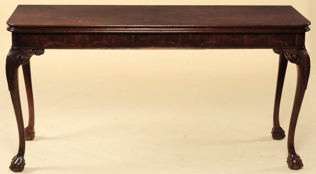 A HANDSOME WALNUT CHIPPENDALE STYLE CONVERTIBLE CONSOLE (1 of 10)