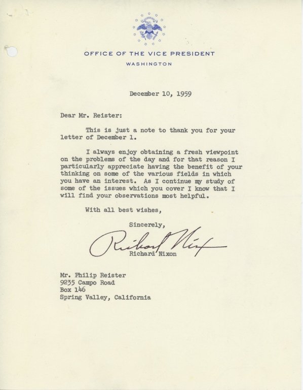 EIGHT RICHARD NIXON SIGNED LETTERS AND ADDITIONAL (1 of 10)