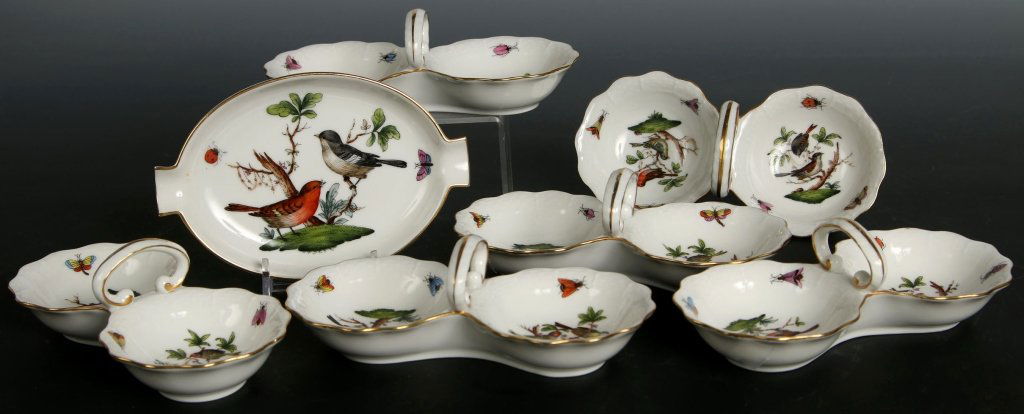 COLLECTION OF HEREND ROTHSCHILD BIRD TABLE ACCESSORIES (1 of 9)