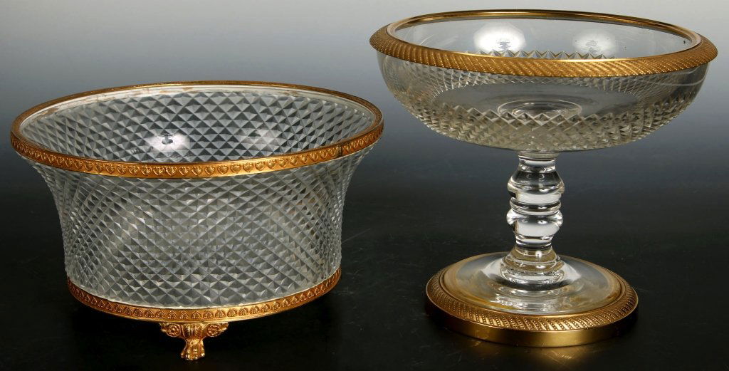 BRONZE MOUNTED FINE CUT CRYSTAL OCCASTIONAL PIECES (1 of 9)