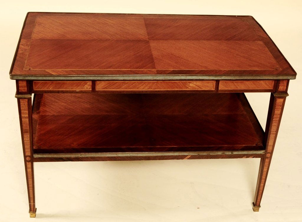 CIRCA 1900 FRENCH BRONZE MOUNTED MARQUETRY TEA TABLE (1 of 8)