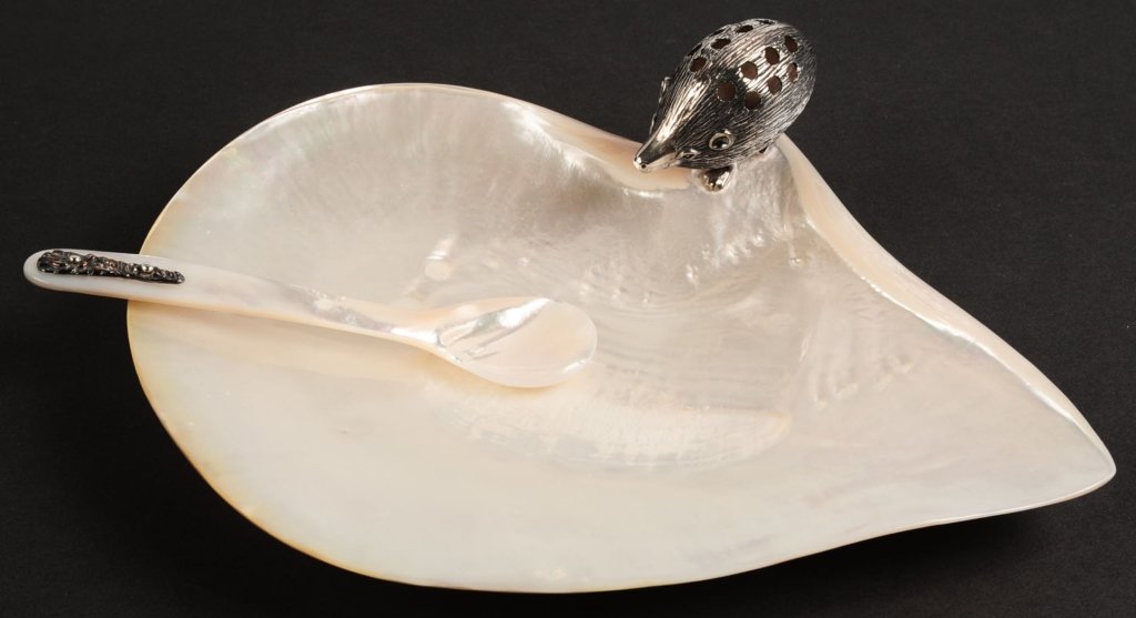 STERLING AND MOTHER-OF-PEARL CAVIAR DISH (1 of 10)