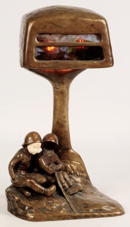 PETER TERESCZUK (1875 - 1963)  AUSTRIAN BRONZE LAMP (1 of 10)