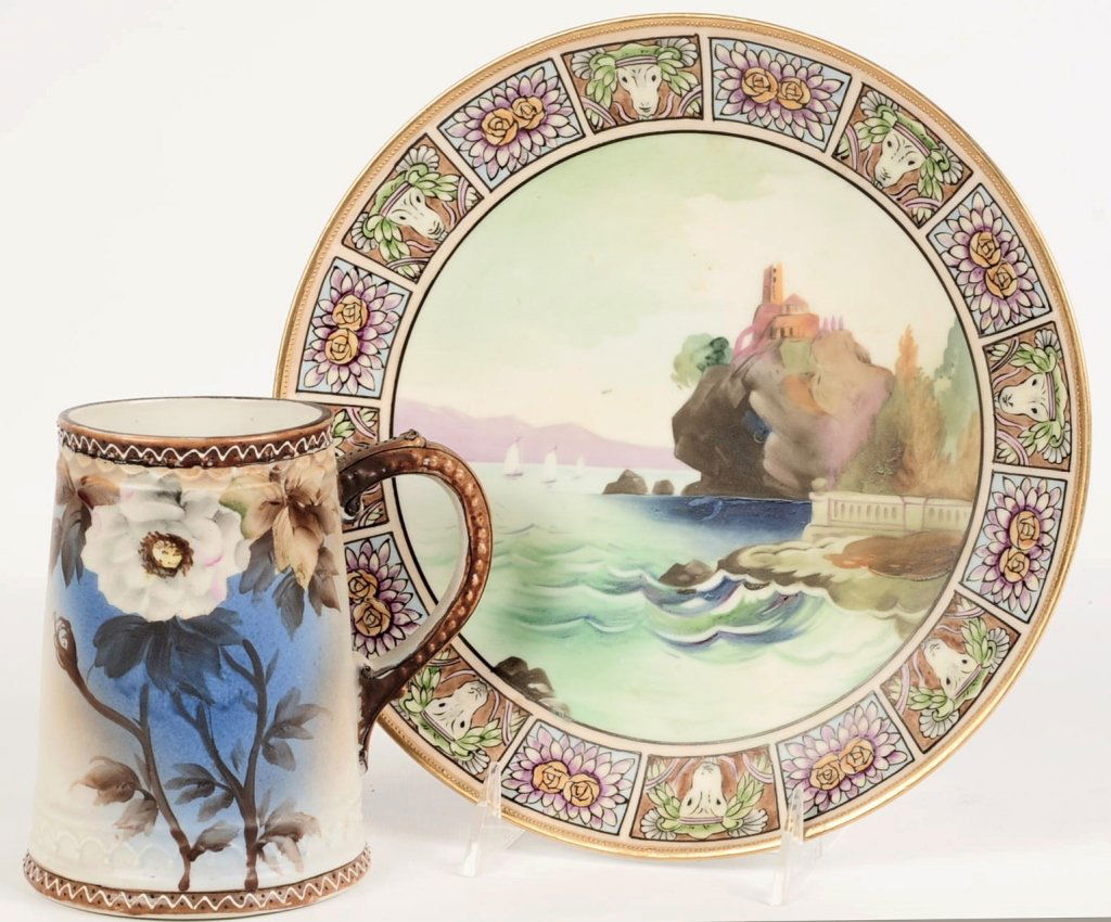 TWO HAND PAINTED NIPPON PIECES (1 of 10)