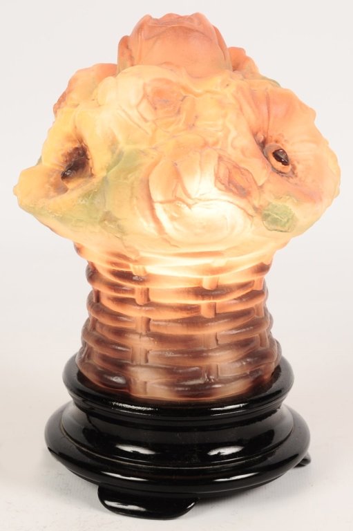 TIFFIN GLASS BOUQUET FIGURAL LAMP C. 1930s (1 of 8)