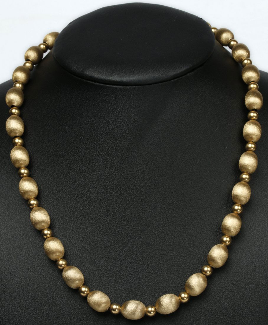 A 14K YELLOW GOLD 16-INCH BEADED CHOKER (1 of 7)