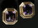 PAIR 14 KT GOLD AMETHYST COLORED GEMSTONE EARRINGS