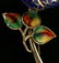 AN ANIMATED 14K ENAMEL FLOWER BROOCH WITH DIAMONDS - 4