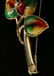 AN ANIMATED 14K ENAMEL FLOWER BROOCH WITH DIAMONDS - 5