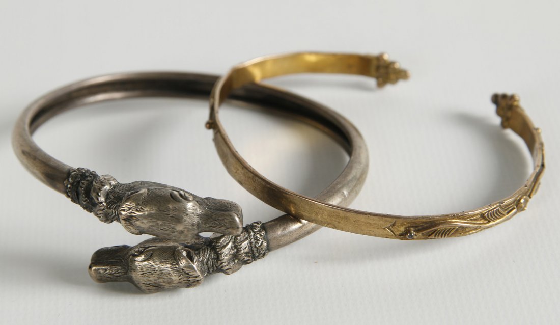 STERLING AND GOLD BANGLE BRACELETS (1 of 9)
