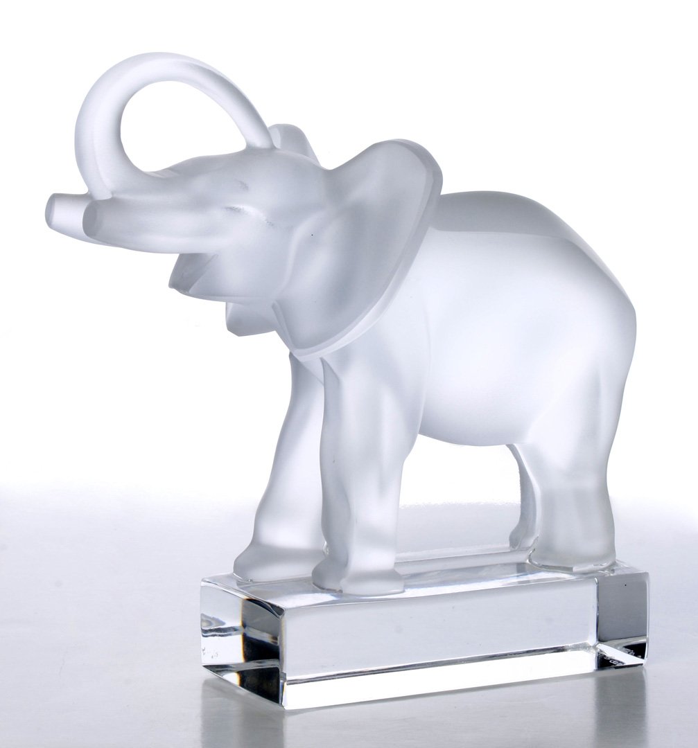 A LALIQUE FRENCH CRYSTAL FIGURE OF AN ELEPHANT (1 of 9)