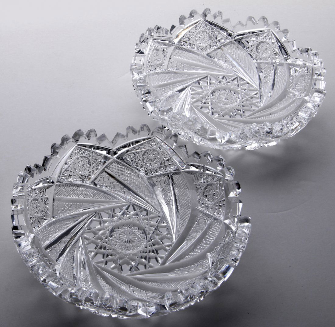 TWO AMERICAN BRILLIANT PERIOD CUT GLASS DISHES (1 of 7)