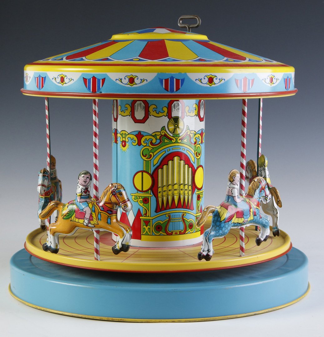 WIND-UP TIN-LITHO MERRY-GO-ROUND ATTRIBUTED CHEIN (1 of 10)