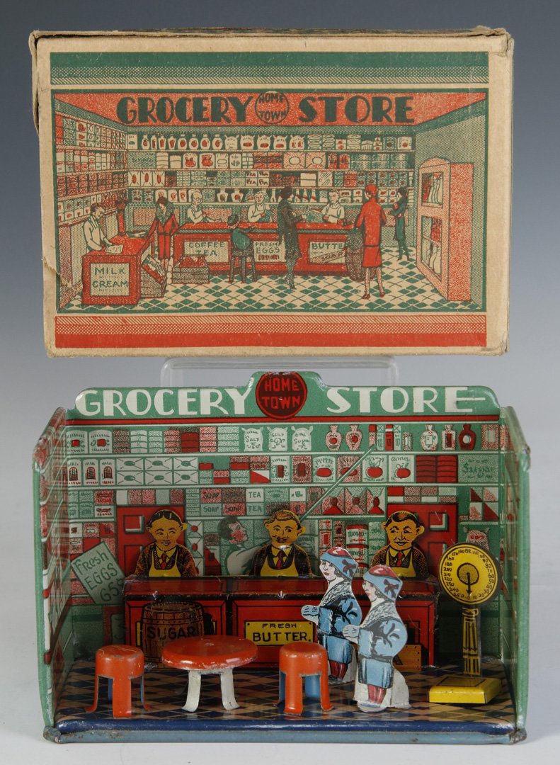 LOUIS MARX C.1920 'HOME TOWN GROCERY STORE' PLAYSET (1 of 7)
