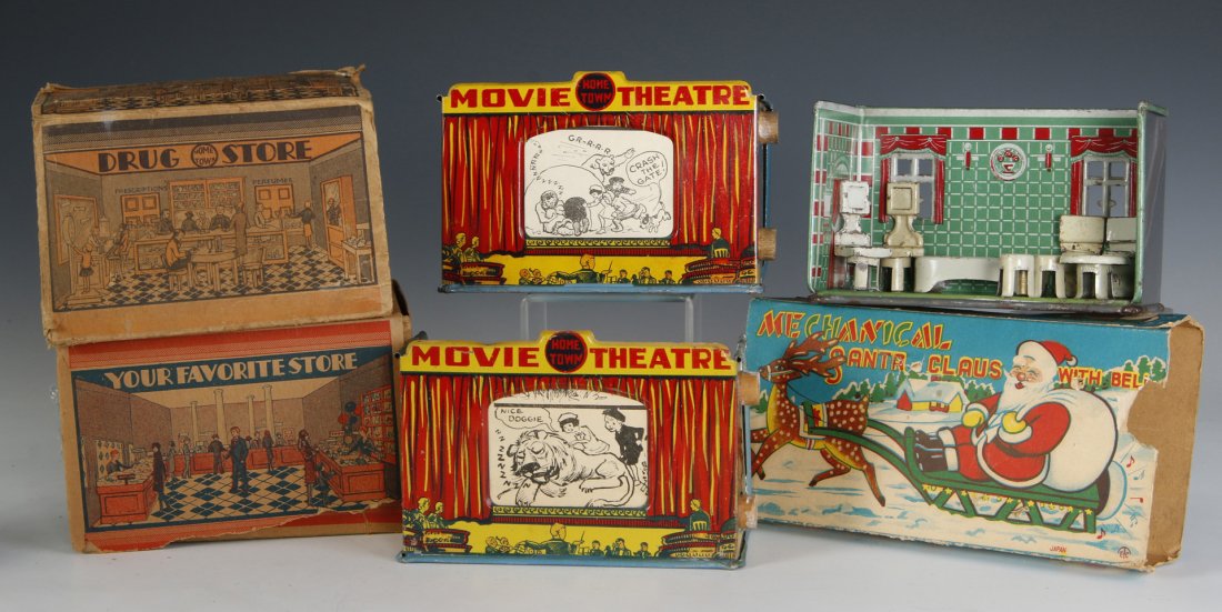 LOT OF LOUIS MARX C.1920 TIN LITHO PLAYSETS & BOXES (1 of 10)