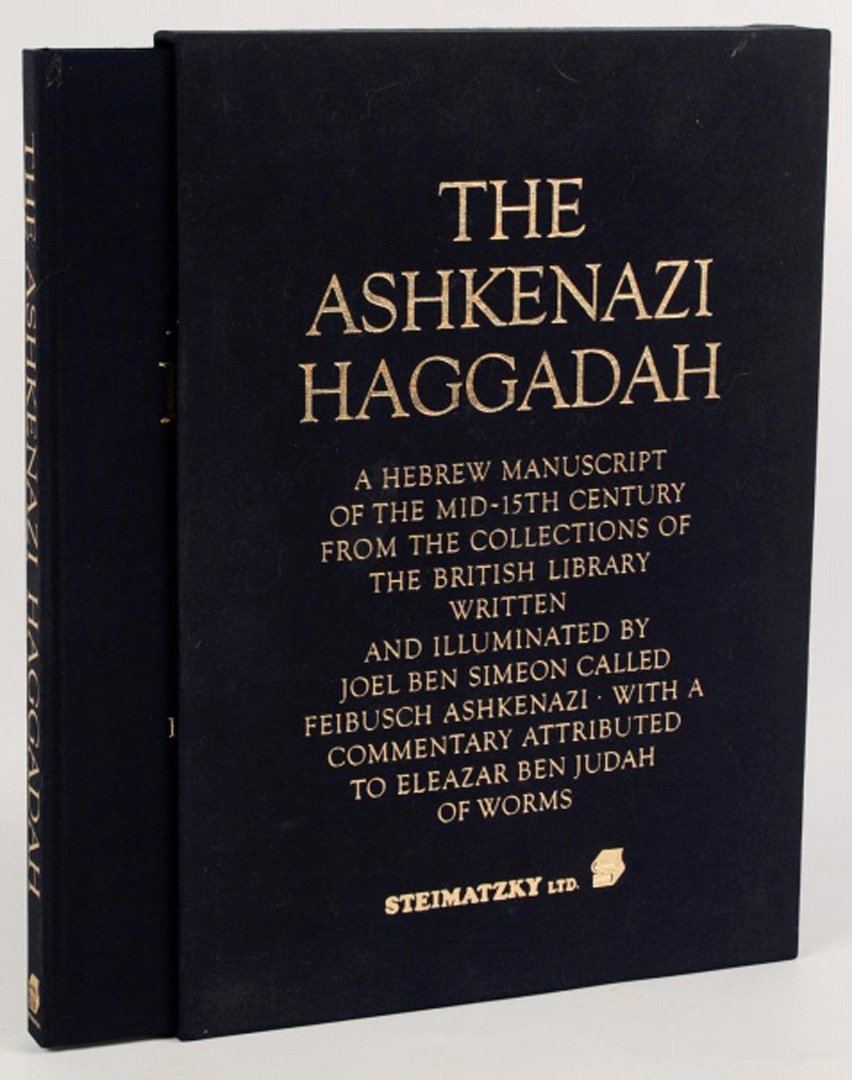 THE ASHKENAZI HAGGADAH, JOEL BEN SIMEON, 1986: Full title: 'The Askenazi Haggadah: A Hebrew manuscript of the mid-15th century from the collections of the British Library, written and illuminated by Joel Ben Simeon called Feibusch Ashkenazi, with 