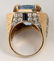 A GENT'S 14K DIAMOND AND CEYLON SAPPHIRE RING - 4