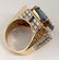 A GENT'S 14K DIAMOND AND CEYLON SAPPHIRE RING - 6
