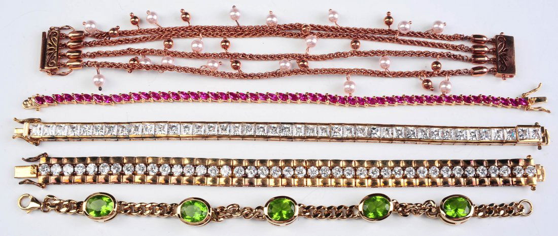 FIVE VERMEIL BRACELETS (1 of 9)