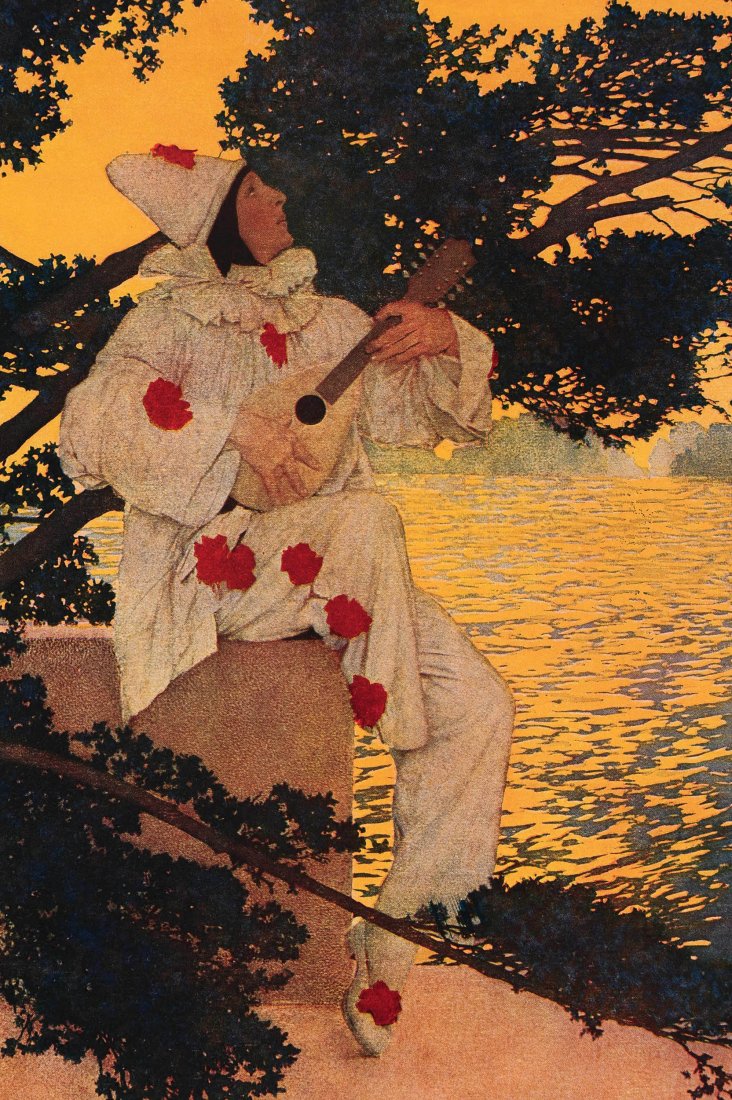 MAXFIELD PARRISH PRINT TITLED 'PIERROT'S SERENADE' (1 of 8)