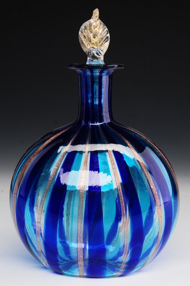 A PUMPKIN SEED PERFUME BOTTLE ATTRIBUTED MURANO (1 of 9)