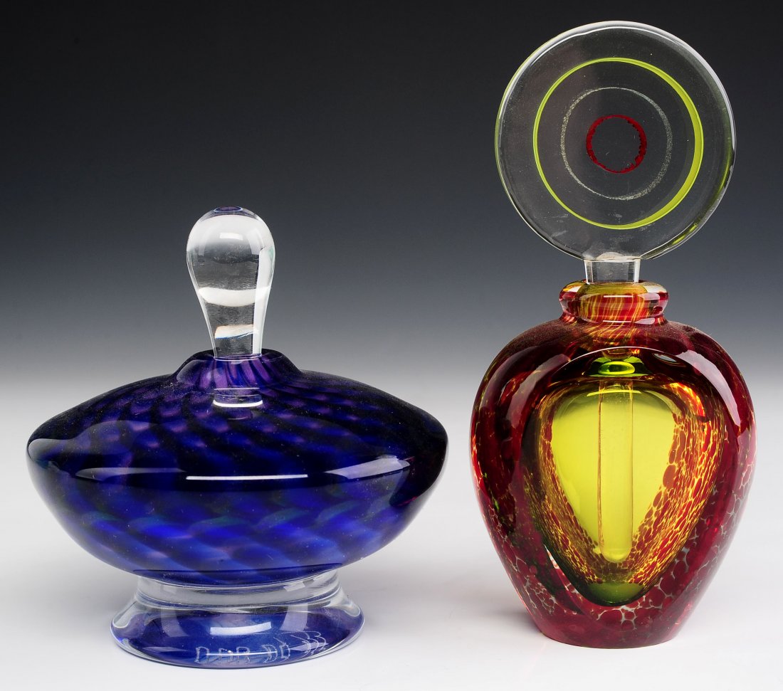 TWO INTERESTING ARTIST SIGNED PERFUME BOTTLES (1 of 10)