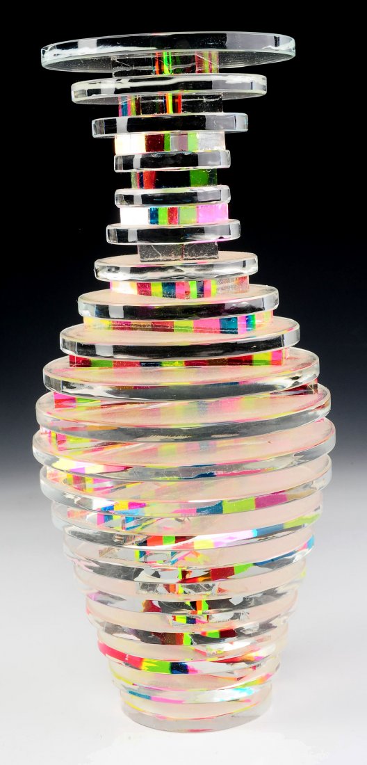 CONTEMPORARY CENTURY STACKED GLASS SCULPTURE (1 of 7)