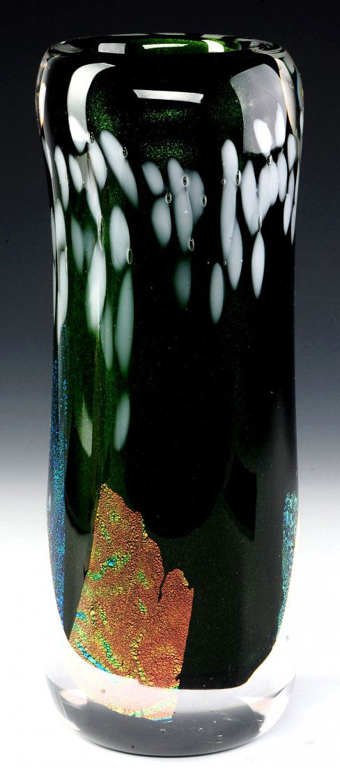 STUDIO GLASS VASE WITH INTERNAL METALLIC DECORATION (1 of 9)