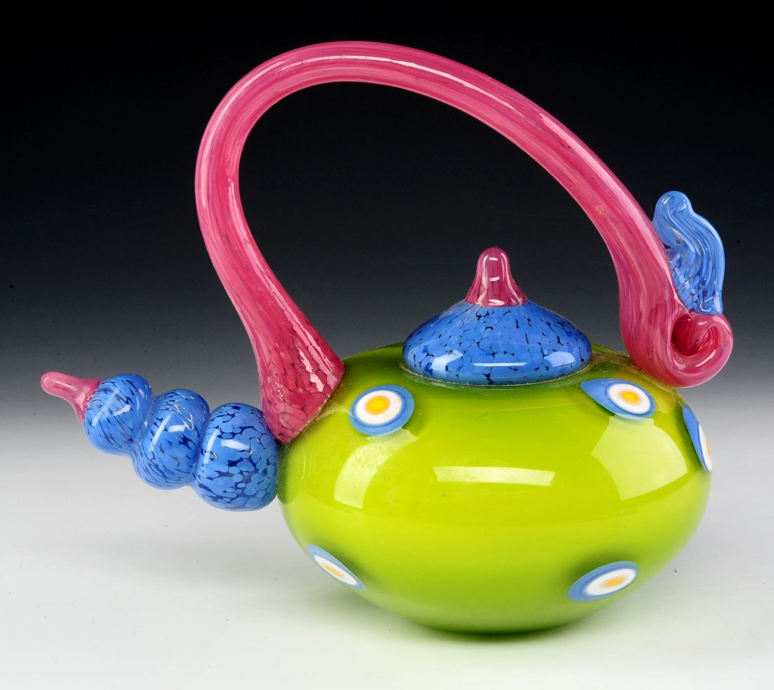 TOM BLOYD STUDIO GLASS TEAPOT SCULPTURE (1 of 9)