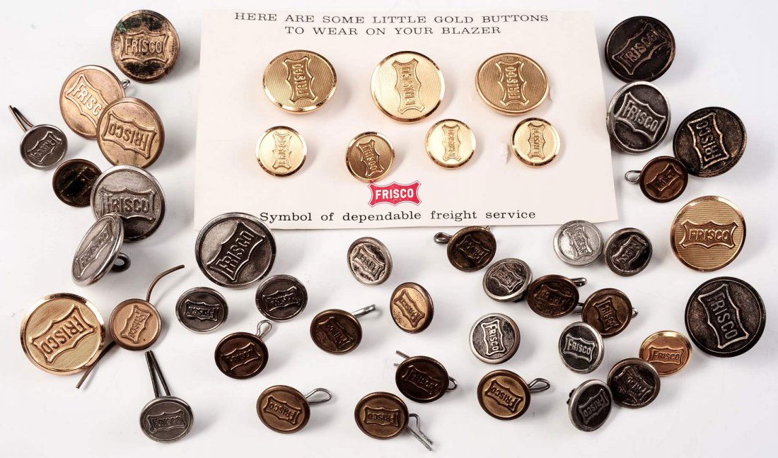 LARGE LOT OF RAILROAD UNIFORM BUTTONS (1 of 9)