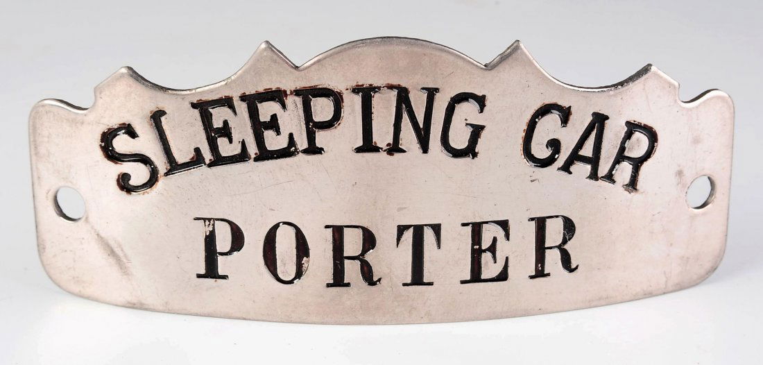 UNATTRIBUTED RAILROAD SLEEPING CAR PORTER CAP BADGE (1 of 6)