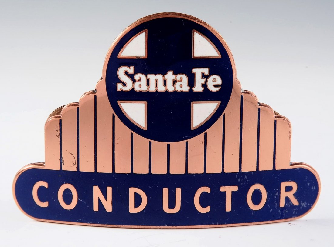 SANTA FE RAILROAD CONDUCTOR CAP BADGE (1 of 7)