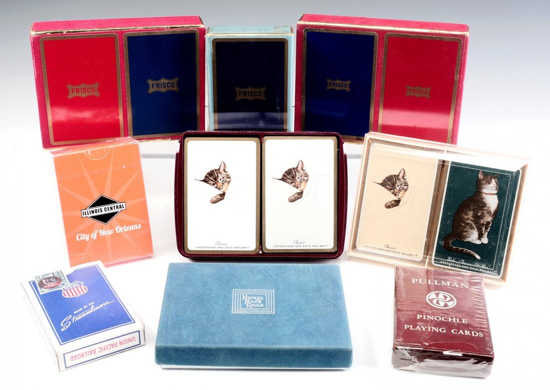 LOT OF NINE RAILROAD RELATED PLAYING CARD SETS (1 of 10)