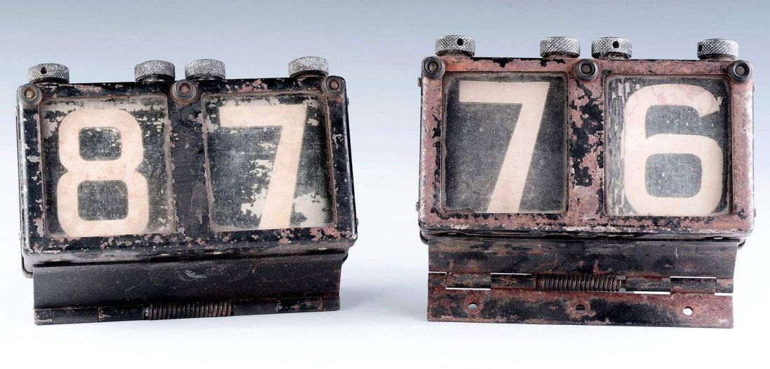 TWO RAILROAD SCROLLING NUMBER SIGNS (1 of 10)