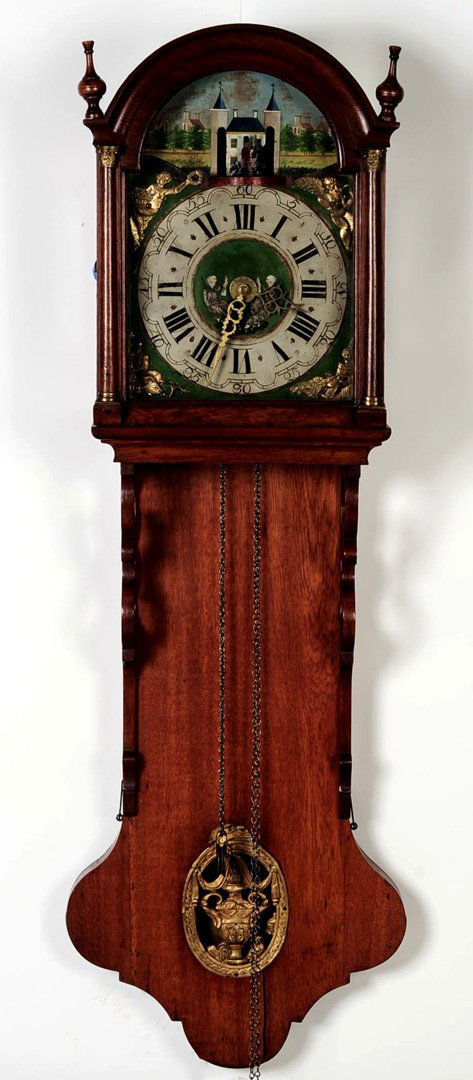 AN ANIMATED 18TH C. DUTCH FRIESLAND WALL CLOCK (1 of 10)