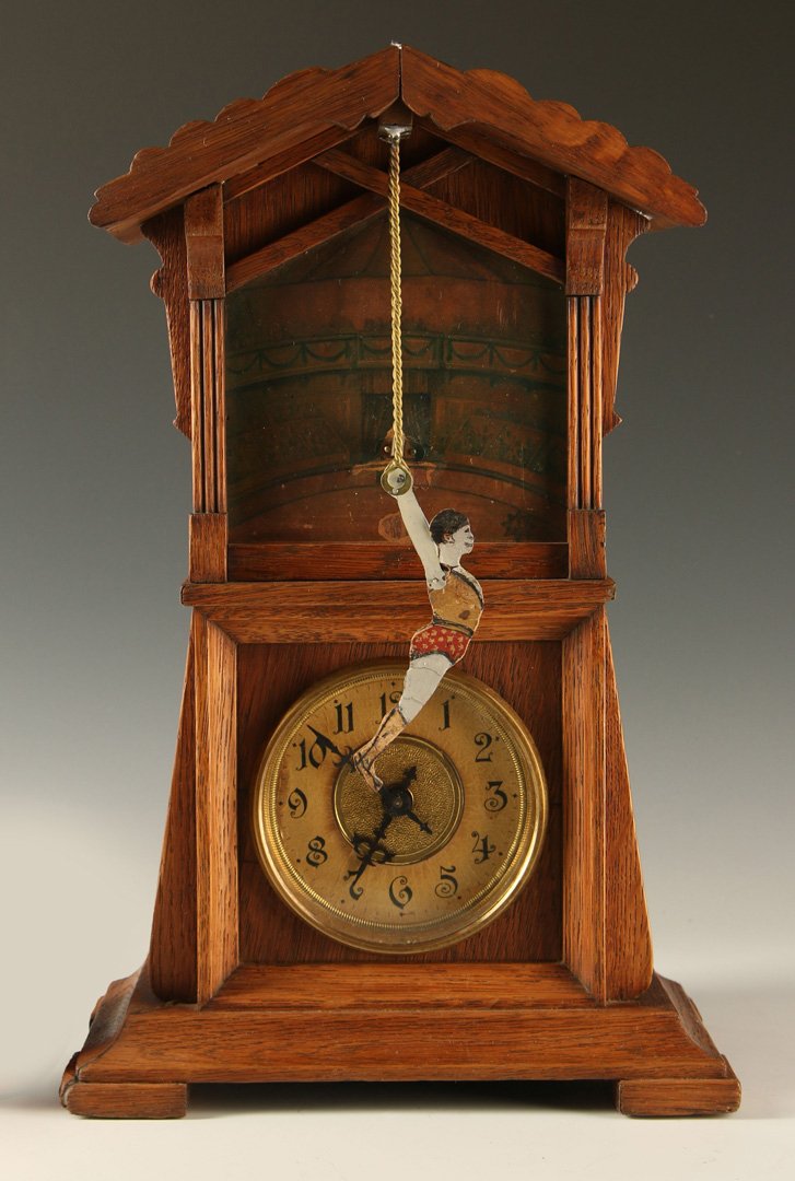 A JUNGHANS 'ACROBAT' GERMAN CLOCK WITH AUTOMATON (1 of 9)