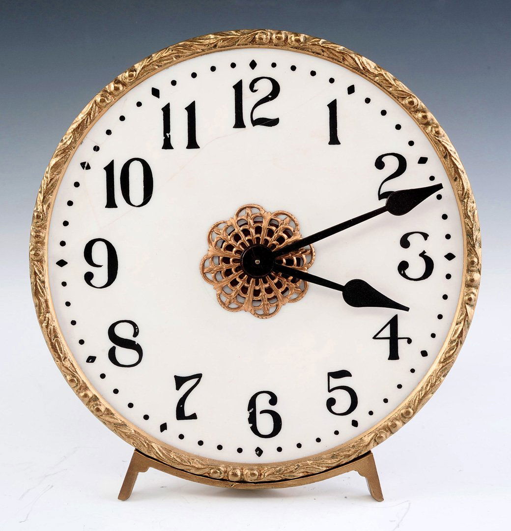 AN 'OPALOID' GLASS DIAL NIGHT LIGHT GAS FIXTURE CLOCK (1 of 9)