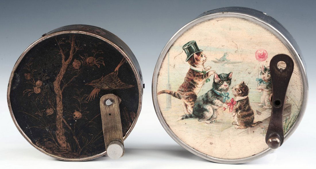 19TH C VICTORIAN CHILDREN'S HAND HELD CRANK MUSIC BOXES (1 of 10)