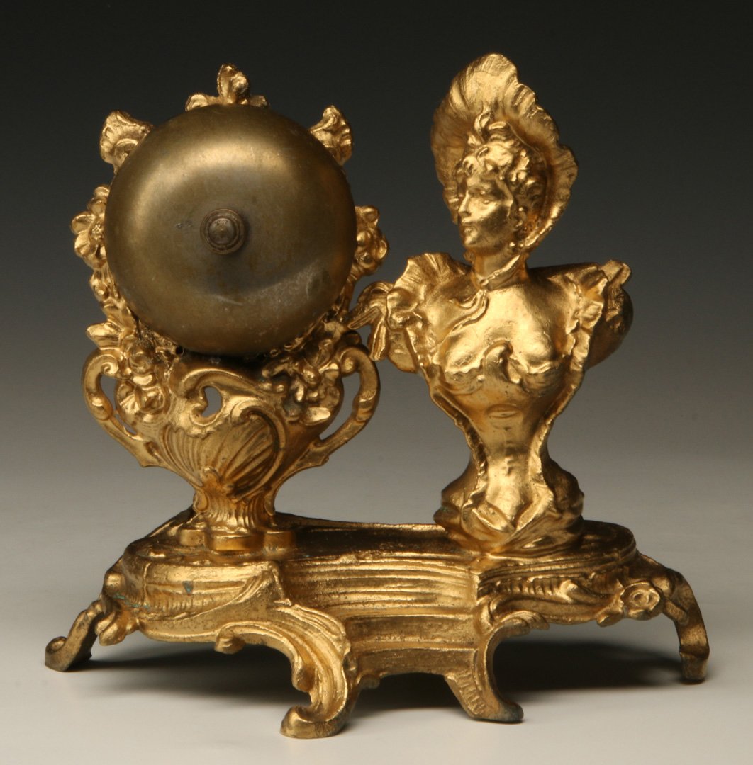 A CIRCA 1900 DESK BELL WITH FIGURAL LADY (1 of 10)